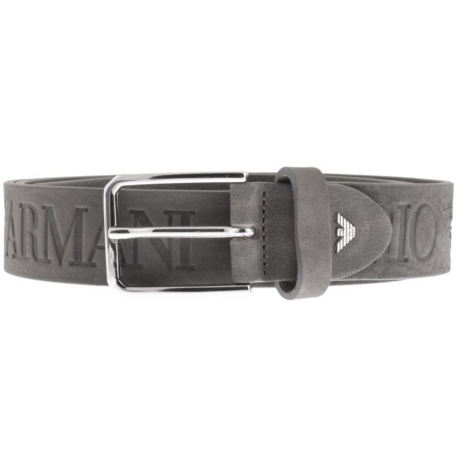 Alternative Image for ProductEmporio Armani Branded Leather Belt Grey1